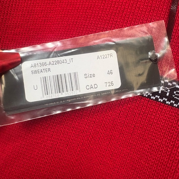 Versace Red Crewneck Sweater with Black Accents - Picture 4 of 7